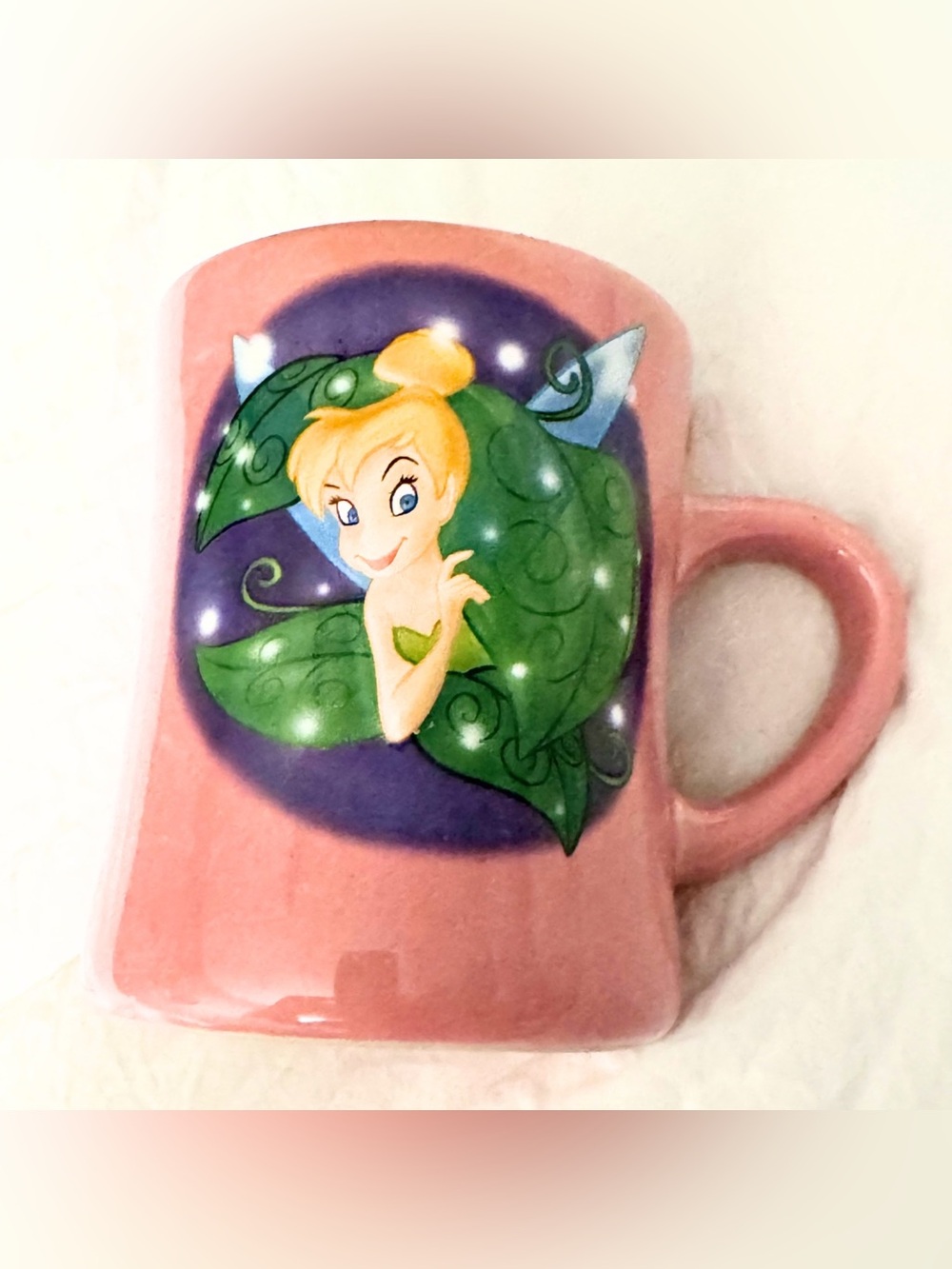 Disney Store‎ Pink Tinker Bell Mug Ceramic Coffee Cup Tinkerbell